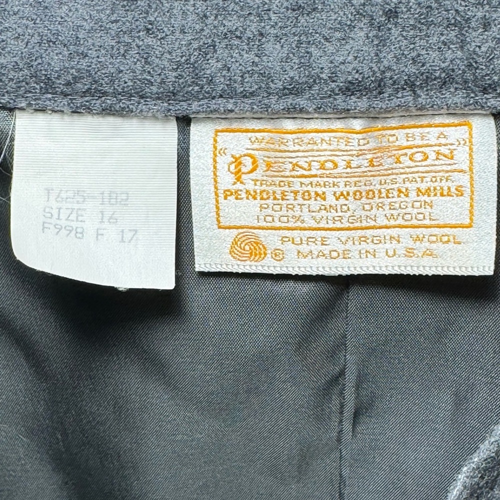 Vintage Pendleton Gray 100% Pure Virgin Wool Skirt Size 16 - Picture 3 of 4